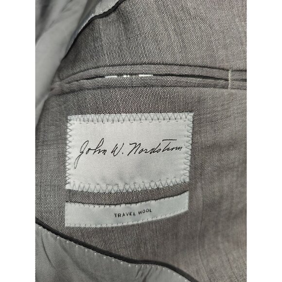 John W. Nordstrom 100% Travel Wool Men's Blazer Sports Coat 44L 2-Button Gray - Picture 2 of 12